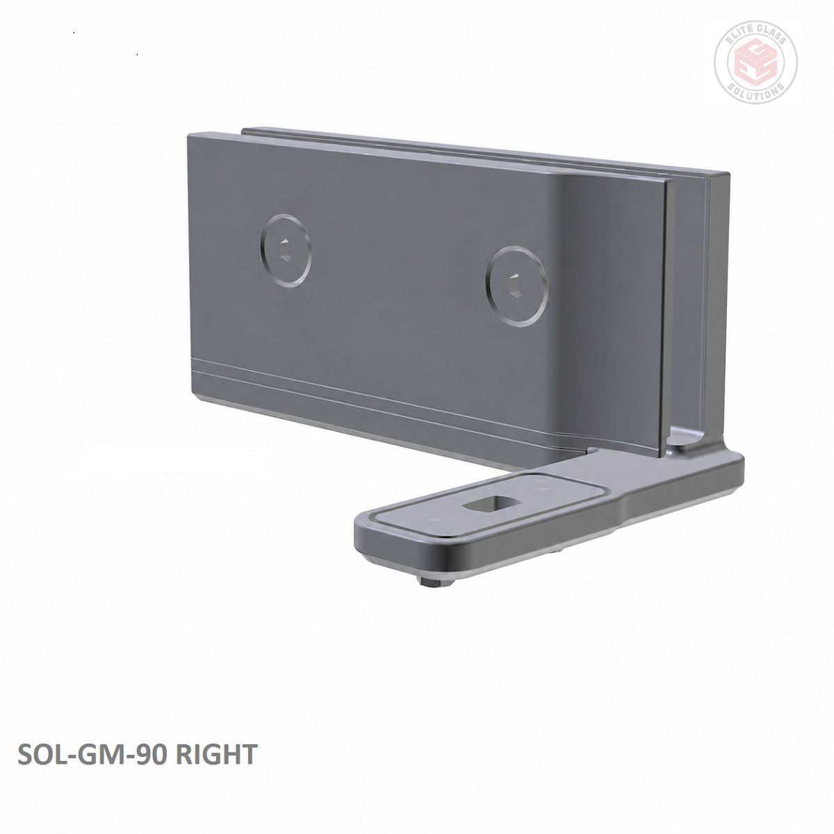Solace Glass Mount 90 degree Right Polished Stainless Steel